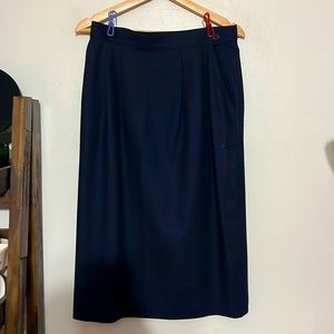 Vintage Miss Pendleton Navy Blue Wool Skirt
